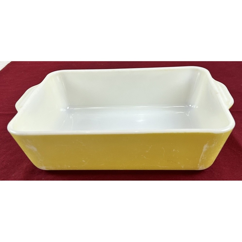 Vintage PYREX Sunny Lemon Yellow Casserole Refrigerator Dish #0503 USA SEE DESCR